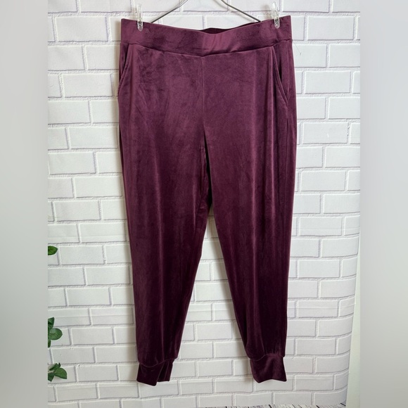 Cable & Gauge Women's Burgundy 2 pcs Jogger set top & pants /size L - Picture 8 of 15